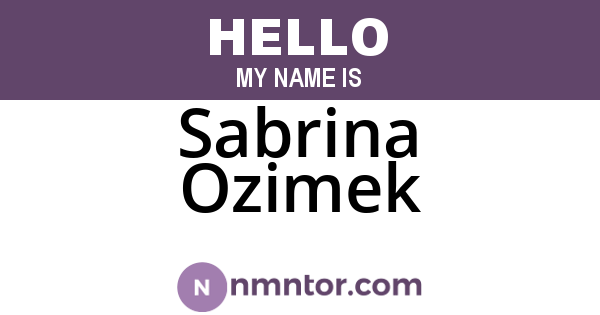 Sabrina Ozimek