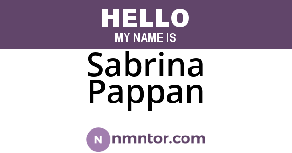Sabrina Pappan