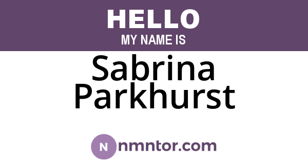 Sabrina Parkhurst