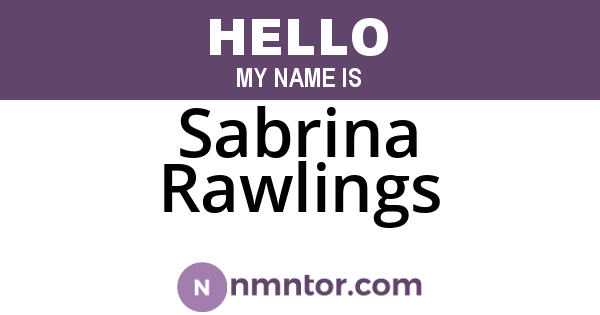 Sabrina Rawlings
