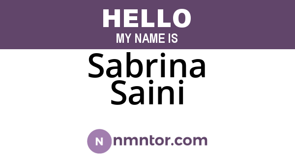 Sabrina Saini