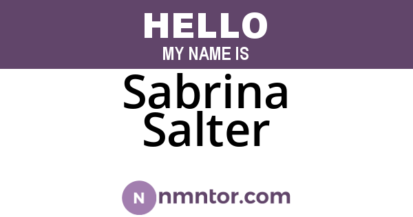 Sabrina Salter