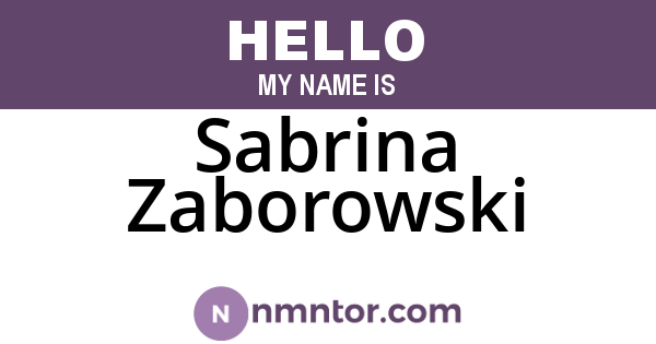 Sabrina Zaborowski
