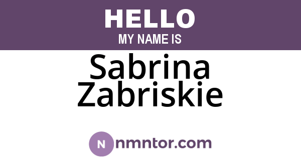 Sabrina Zabriskie