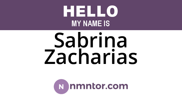 Sabrina Zacharias