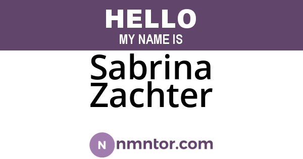 Sabrina Zachter