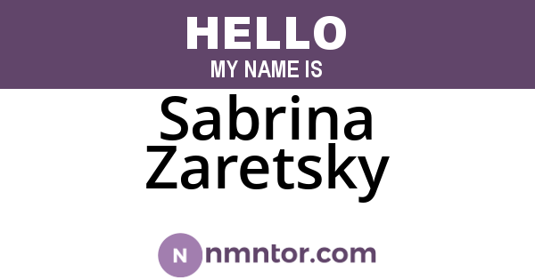 Sabrina Zaretsky