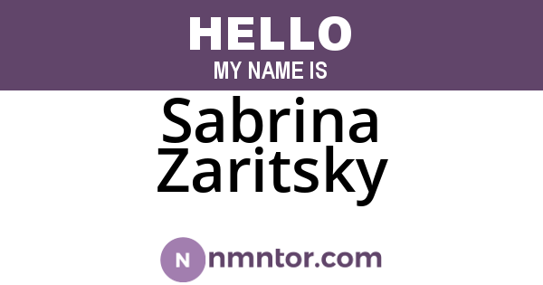 Sabrina Zaritsky