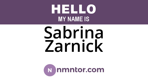 Sabrina Zarnick