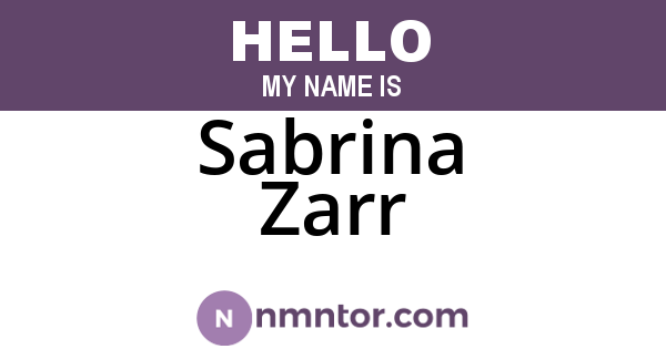 Sabrina Zarr