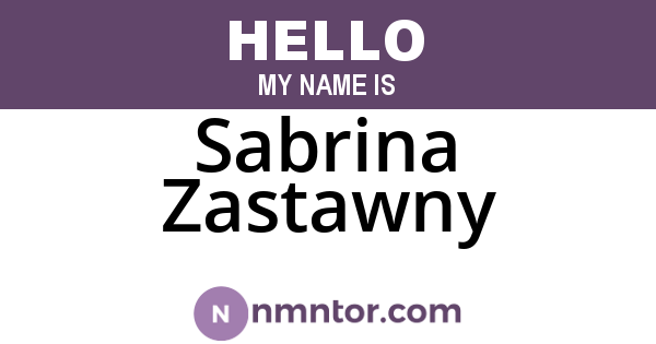 Sabrina Zastawny