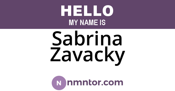 Sabrina Zavacky