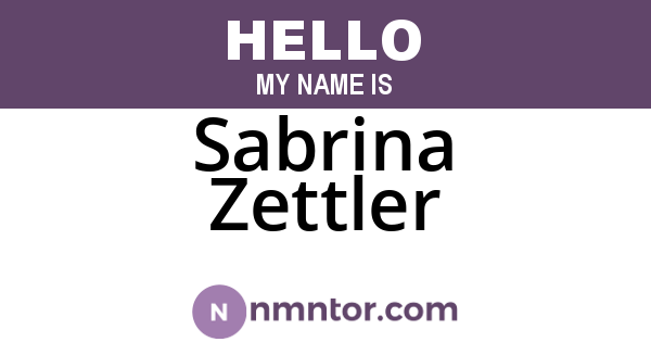 Sabrina Zettler