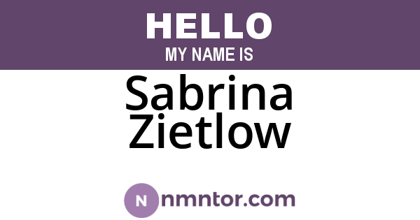 Sabrina Zietlow