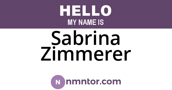 Sabrina Zimmerer