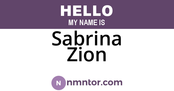 Sabrina Zion