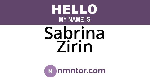Sabrina Zirin