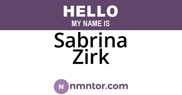 Sabrina Zirk