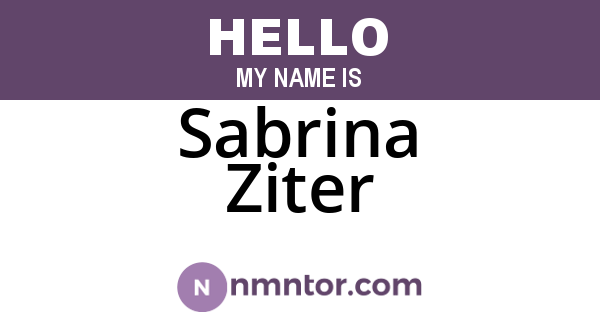 Sabrina Ziter