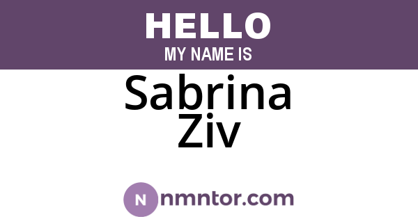 Sabrina Ziv