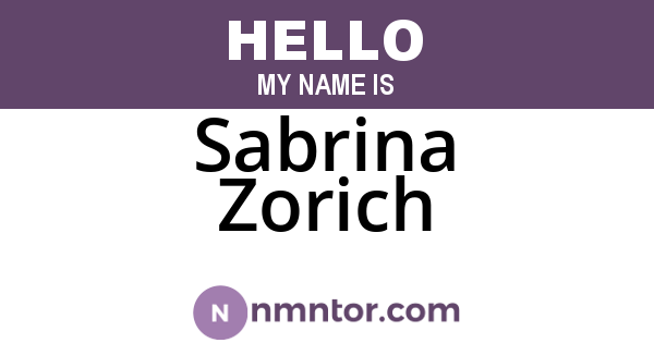 Sabrina Zorich
