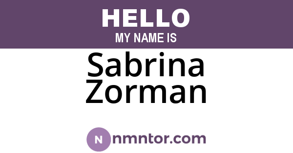 Sabrina Zorman