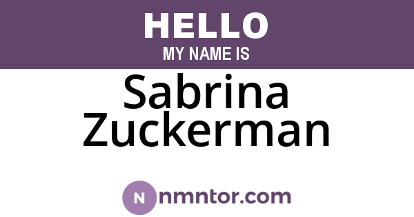 Sabrina Zuckerman