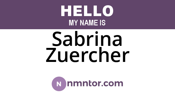 Sabrina Zuercher