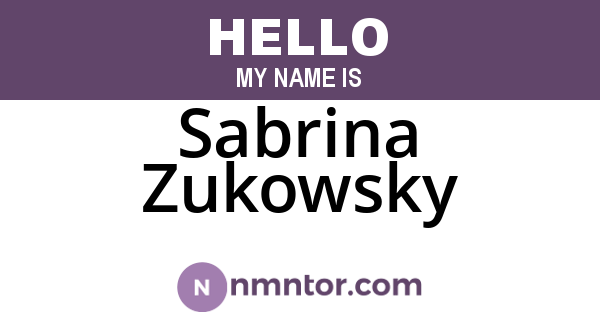 Sabrina Zukowsky