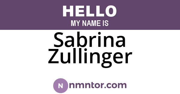 Sabrina Zullinger