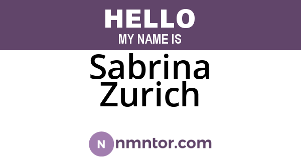 Sabrina Zurich