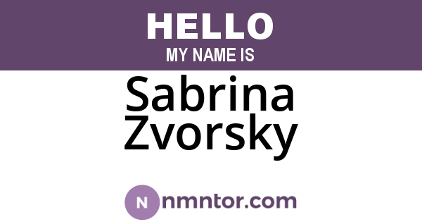 Sabrina Zvorsky