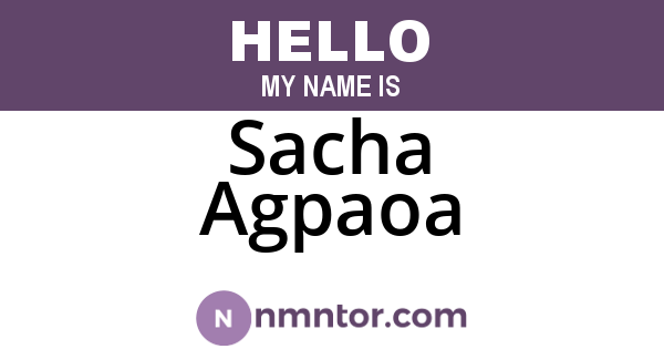 Sacha Agpaoa