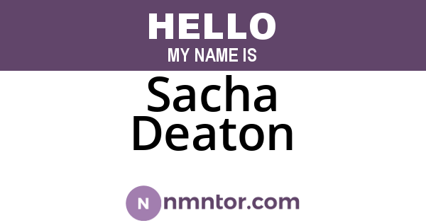 Sacha Deaton