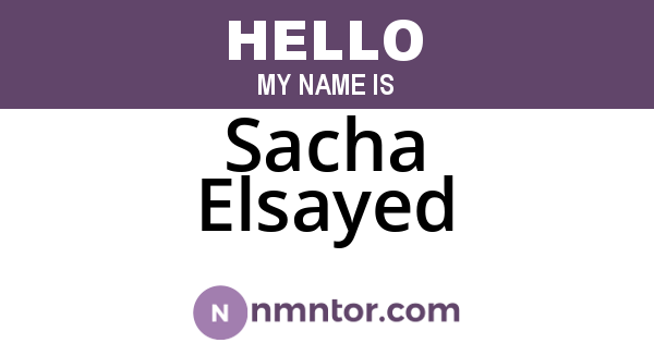 Sacha Elsayed