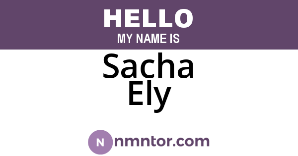 Sacha Ely