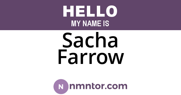 Sacha Farrow