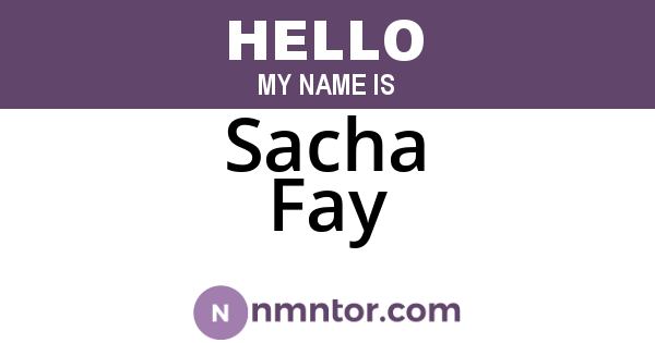Sacha Fay