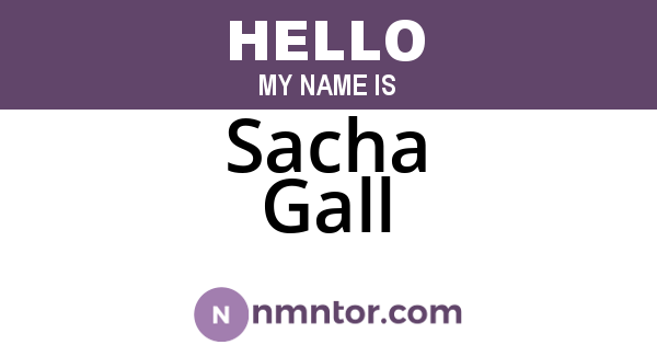Sacha Gall