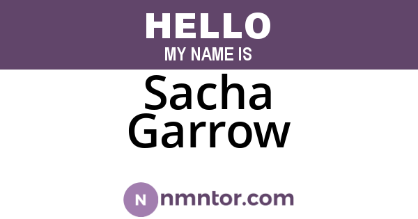 Sacha Garrow
