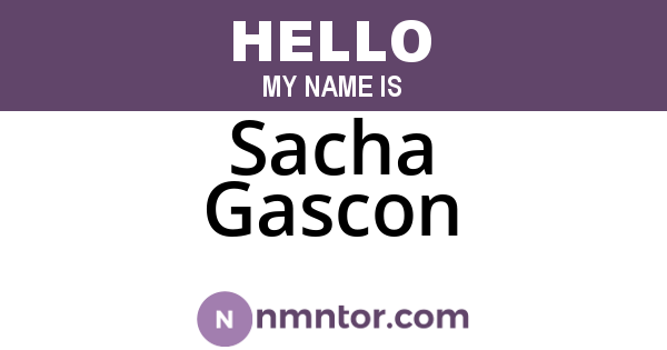 Sacha Gascon