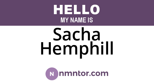 Sacha Hemphill