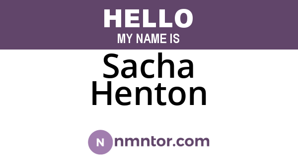 Sacha Henton