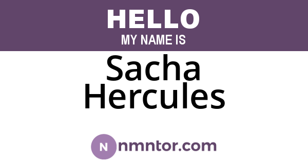 Sacha Hercules