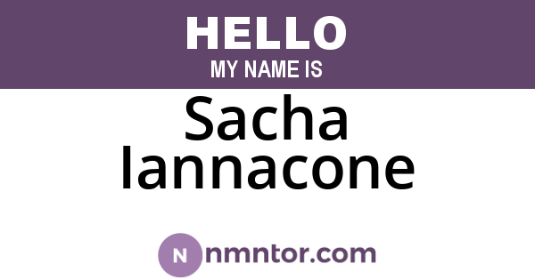 Sacha Iannacone