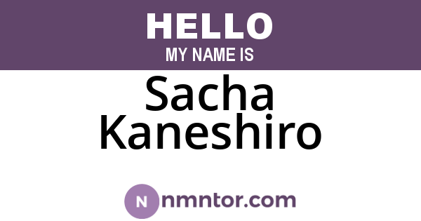 Sacha Kaneshiro