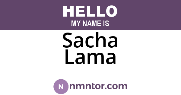 Sacha Lama