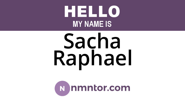 Sacha Raphael