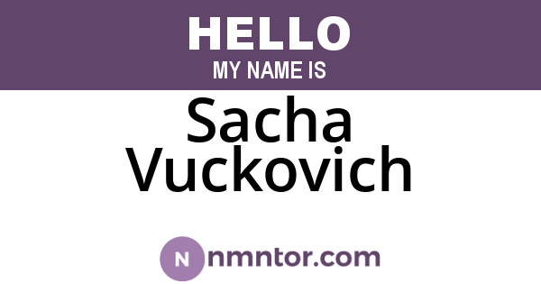 Sacha Vuckovich
