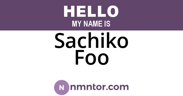 Sachiko Foo